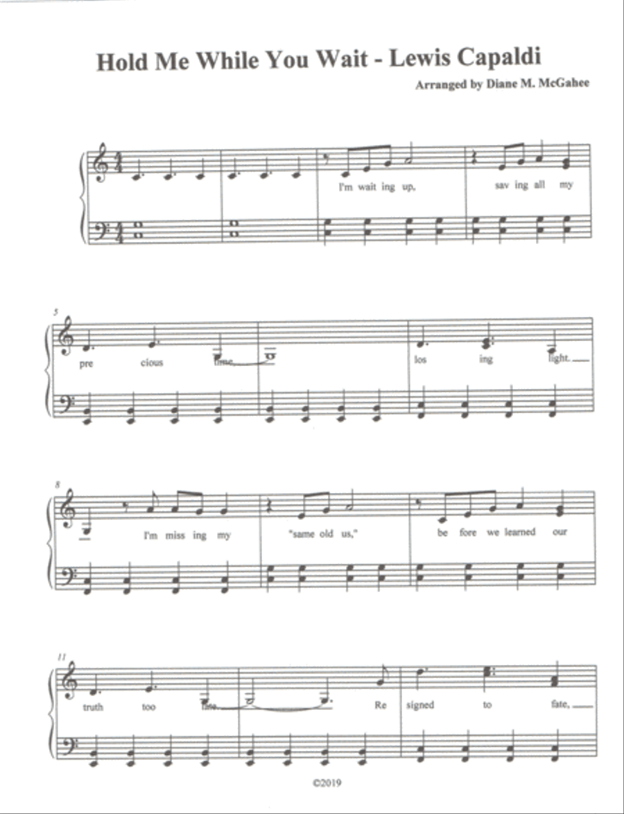 Hold Me While You Wait Small Ensemble scores gallery preview page 1