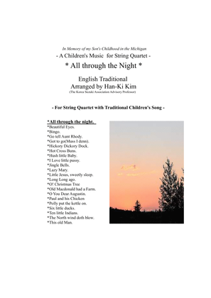 Book cover for All through the Night (For String Quartet)