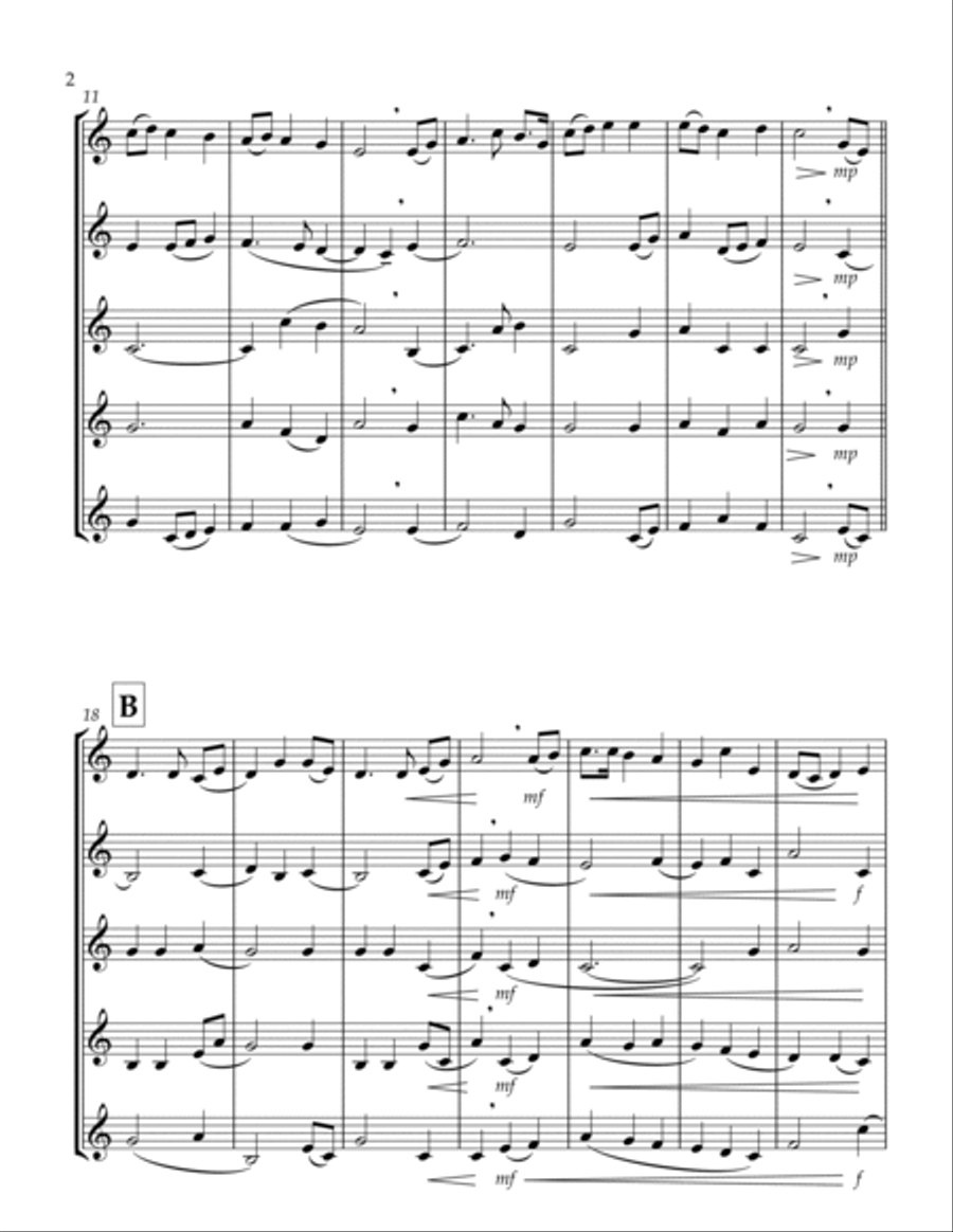 O God, Beyond All Praising (Thaxted) (Bb) (Tenor Saxophone Quintet) Saxophone Quintet scores gallery preview page 2