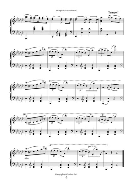 Waltzes (collection 3) by Frederic Chopin for piano solo