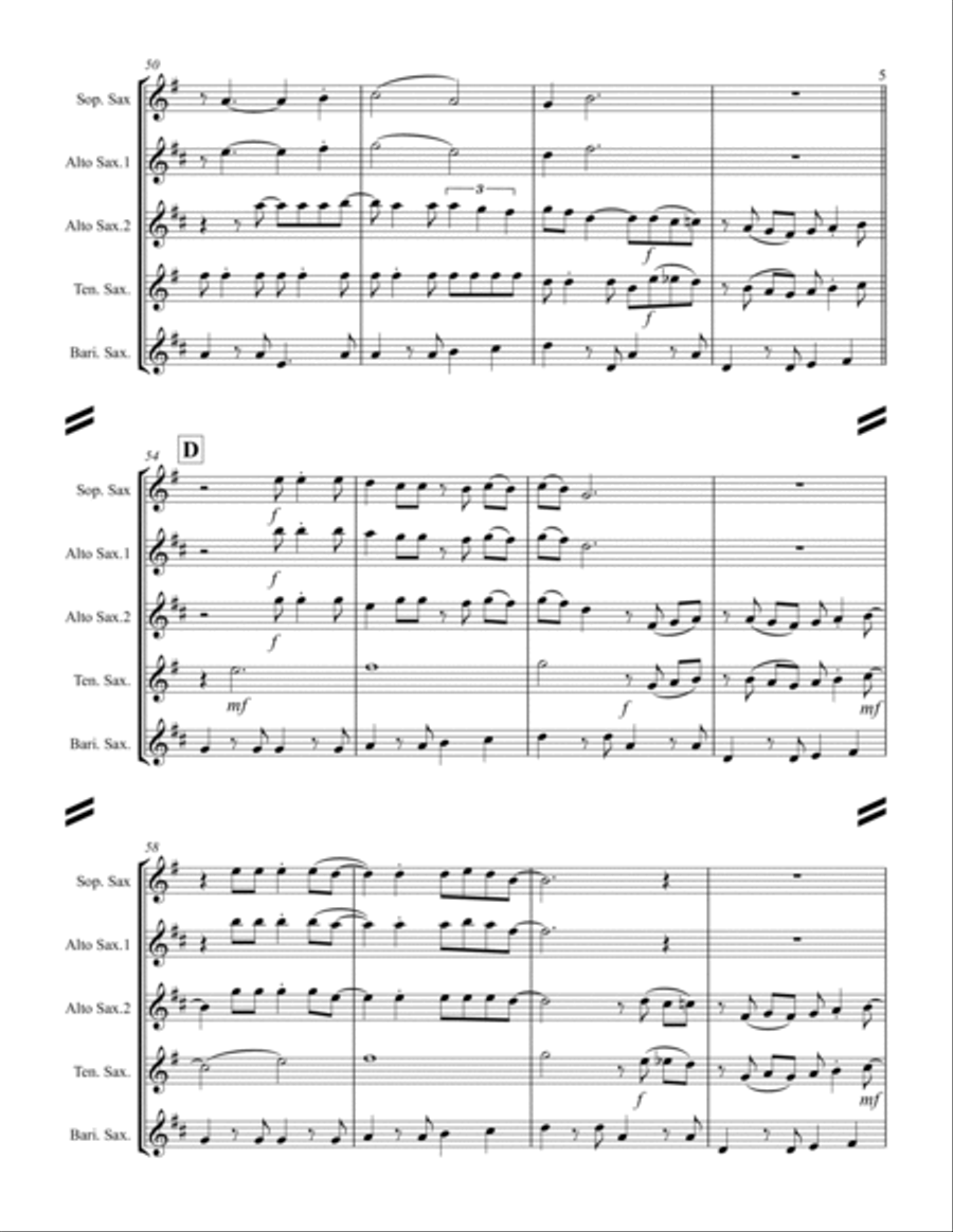 Margaritaville Saxophone Quartet scores gallery preview page 6
