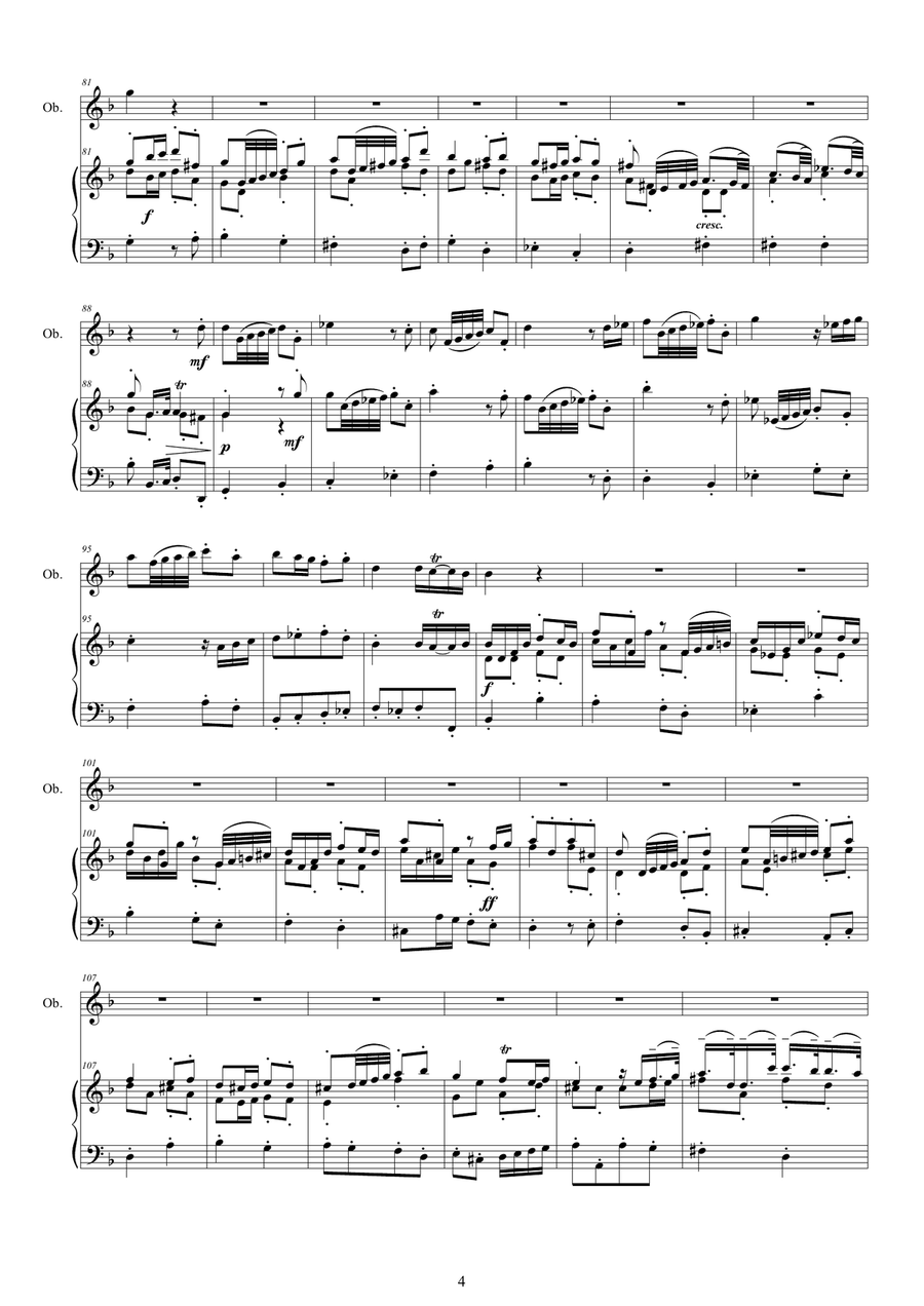 Albinoni - Oboe Concerto No.2 in D minor Op.9 for Oboe or Flute and Piano Flute scores gallery preview page 4