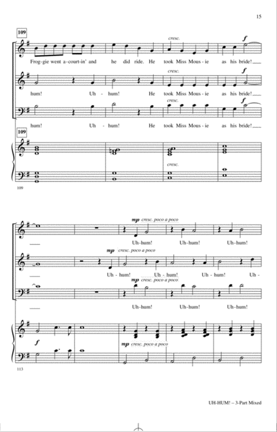 Uh-Hum! (Froggie Went A-Courtin') 3-Part scores gallery preview page 14