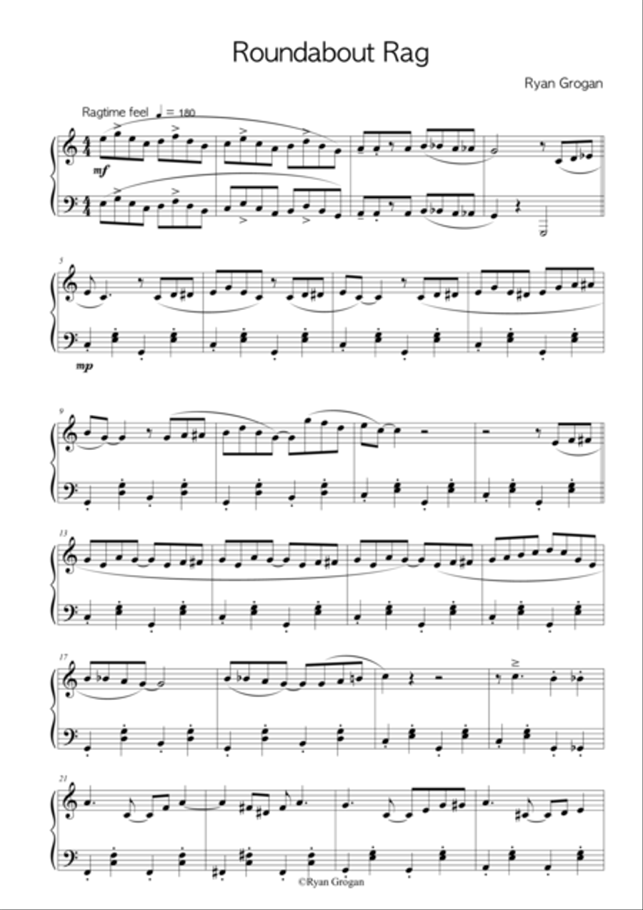 Roundabout Rag Piano Solo scores gallery preview page 1