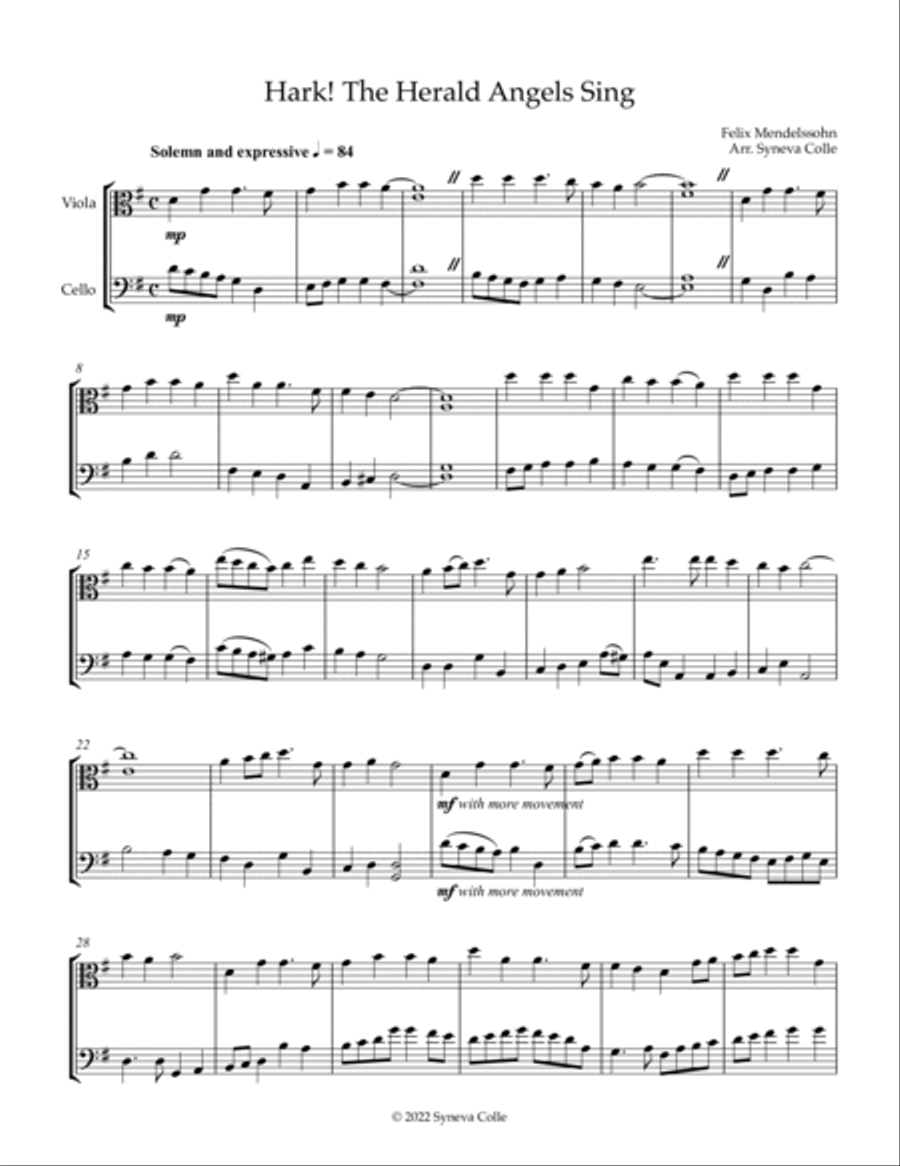Hark! The Herald Angels Sing String Duet scores gallery preview page 2