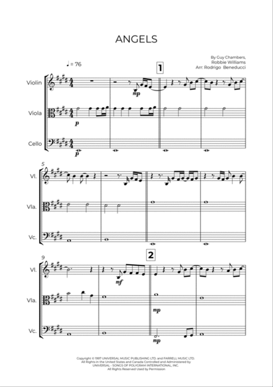 Angels Angels String Trio scores gallery preview page 2
