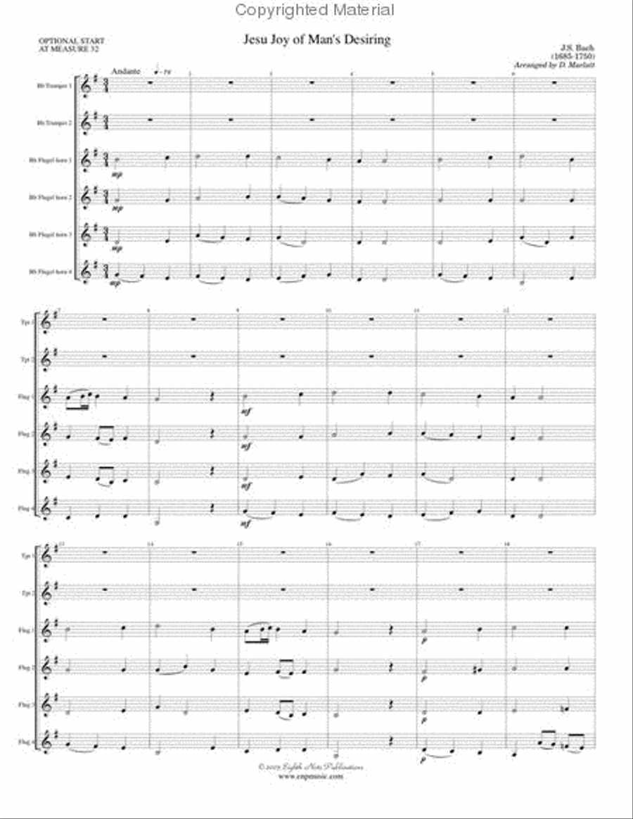 Jesu Joy of Man's Desiring Small Ensemble scores gallery preview page 2