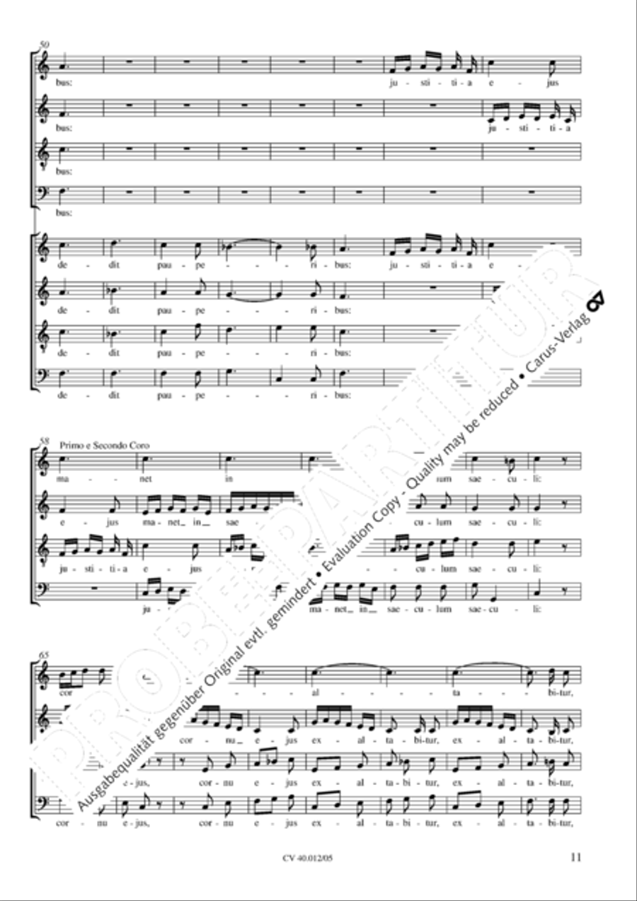 Beatus vir (How blest is he) Psalm 111 4-Part scores gallery preview page 12