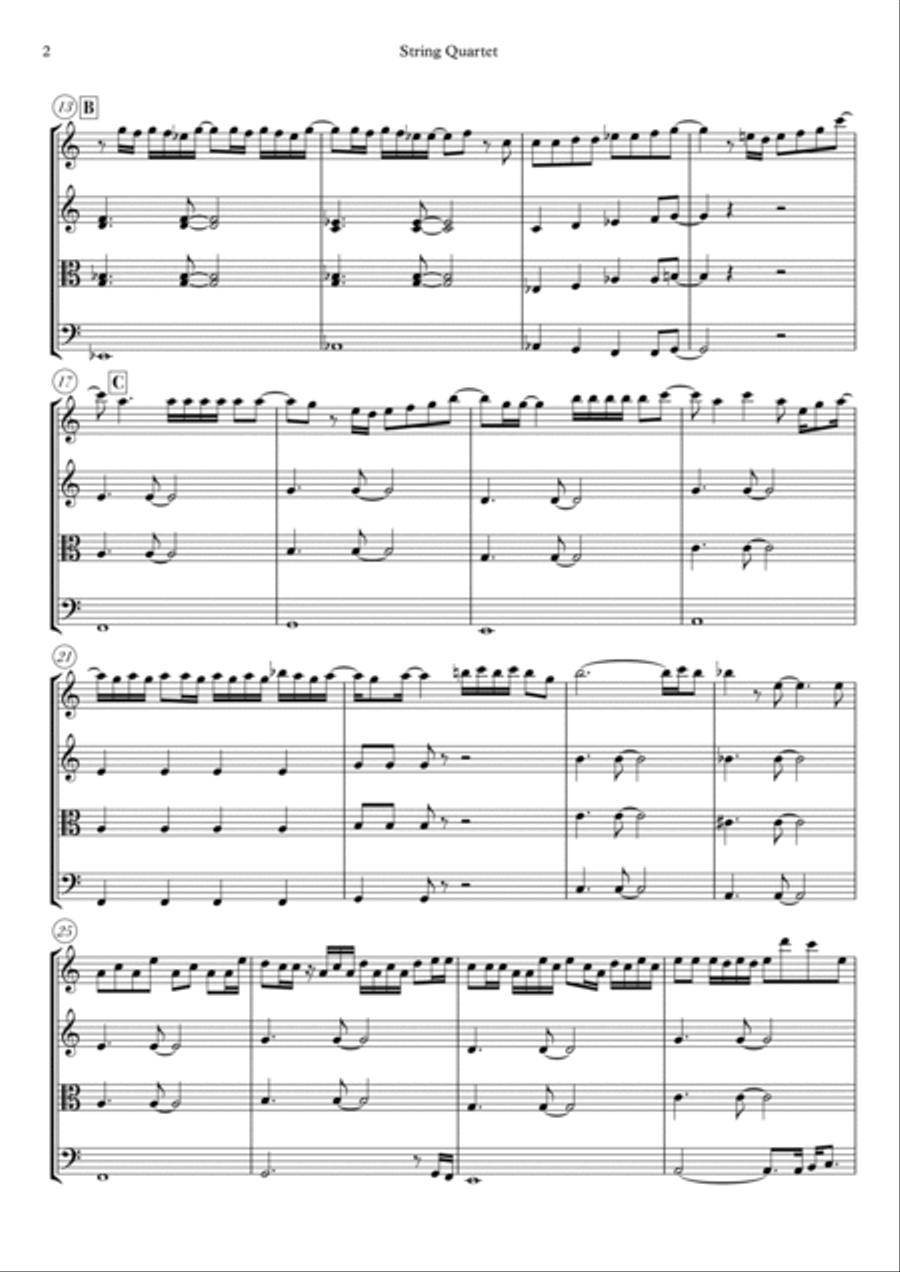 Leave The Door Open String Quartet scores gallery preview page 3