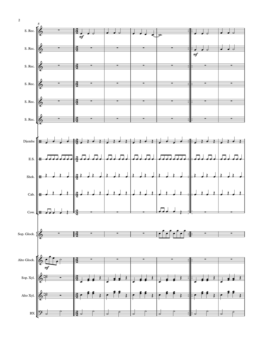 Banuwa (For Orff Ensemble) Banuwa (For Orff Ensemble) Large Ensemble scores gallery preview page 2