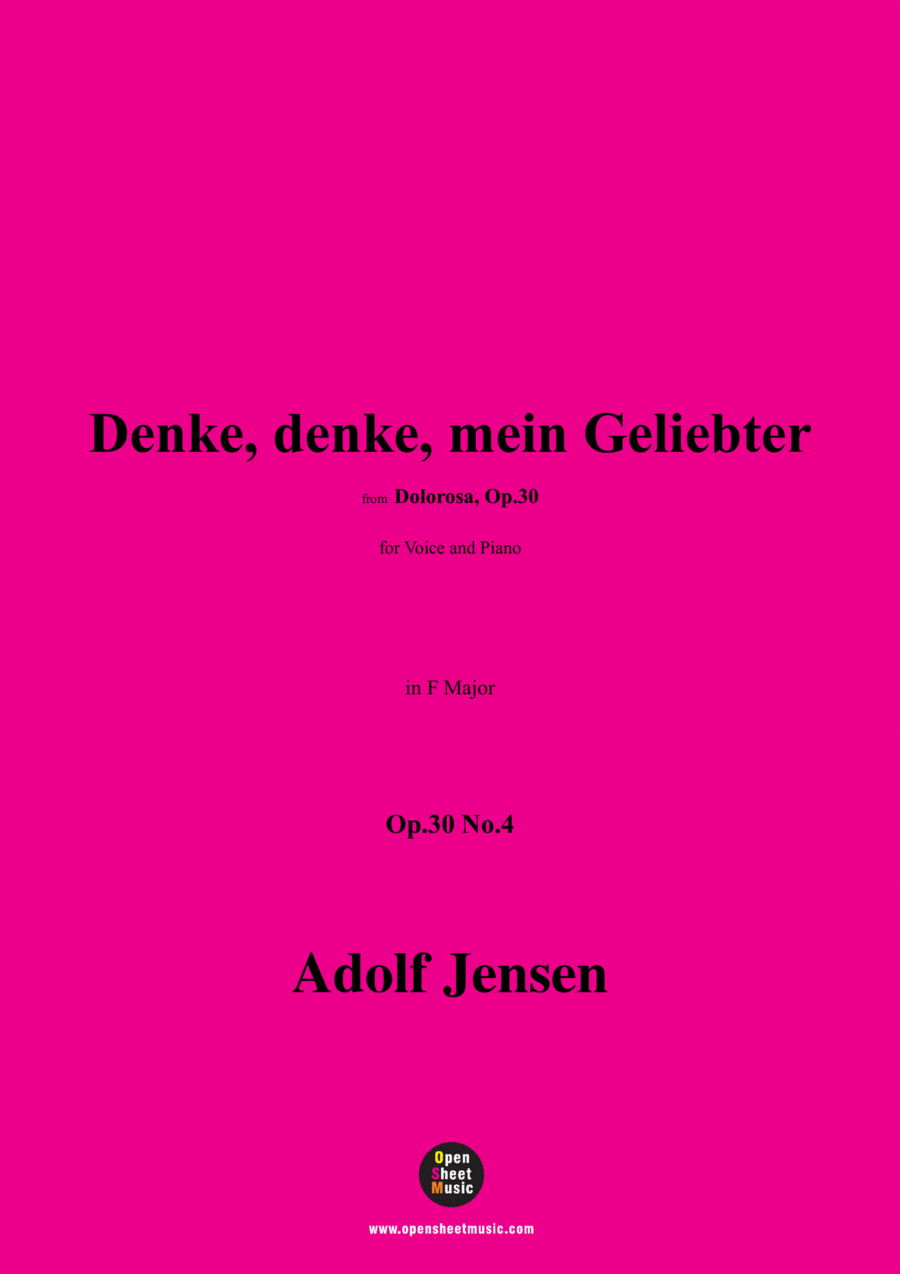 A. Jensen-Denke,denke,mein Geliebter,Op.30 No.4,in F Major Voice scores gallery preview page 1