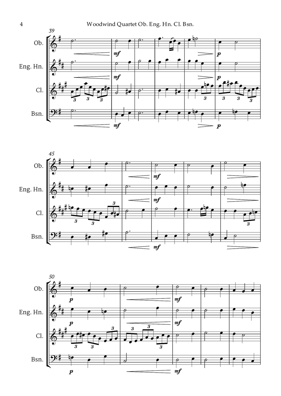 Bach Jesu, joy of man's desiring for Woodwind Quartet Oboe English Horn Clarinet and Bassoon Woodwind Quartet scores gallery preview page 5