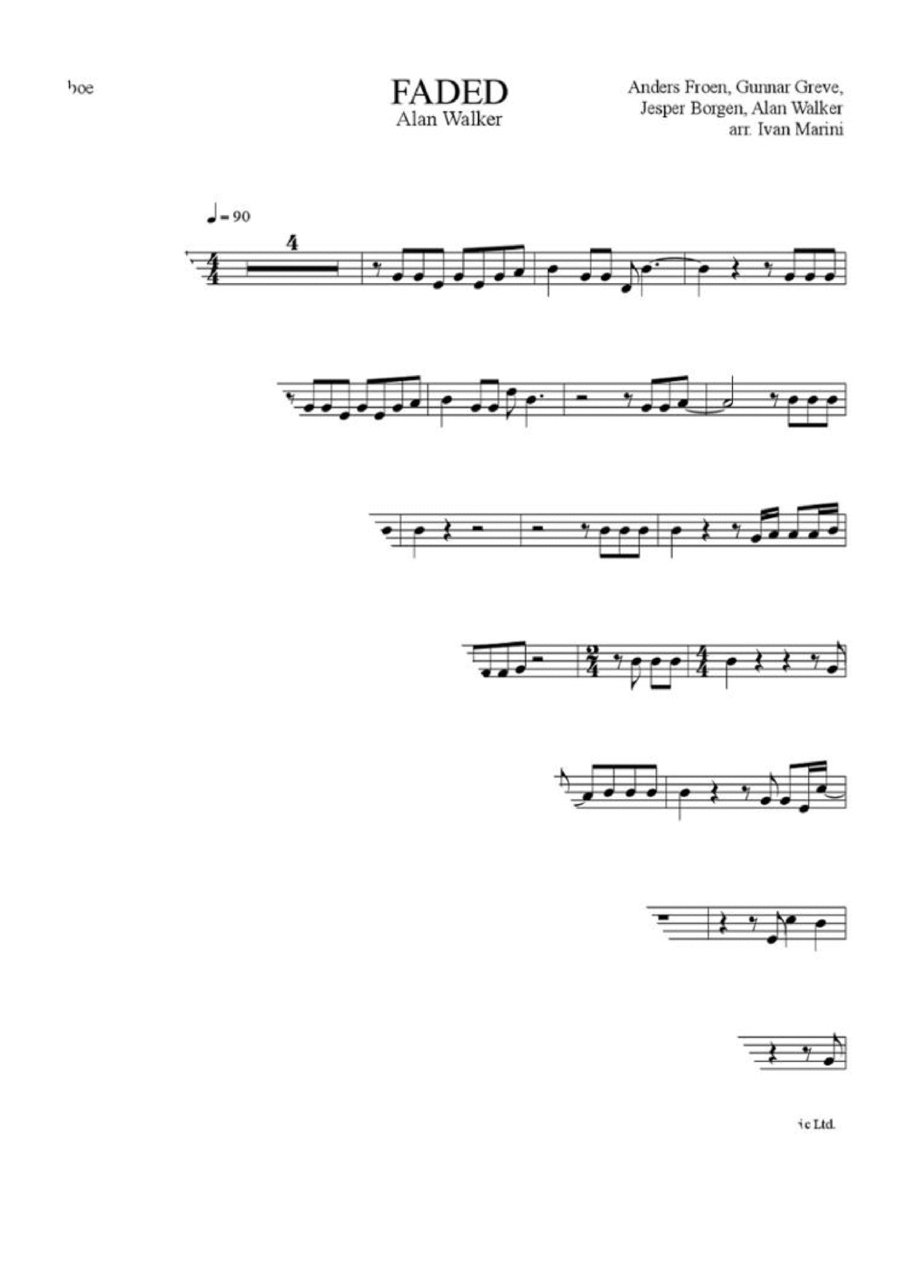 Faded Oboe Solo scores gallery preview page 1