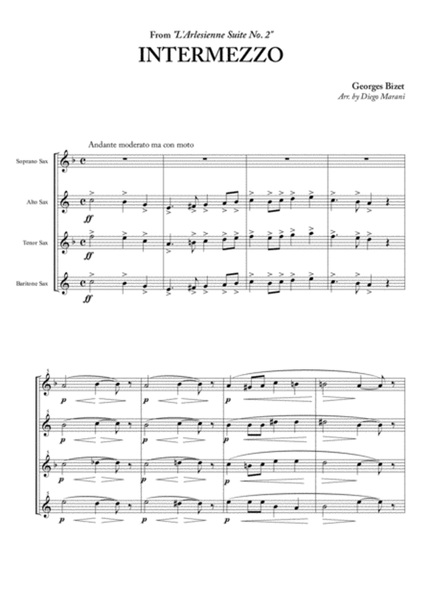 Intermezzo from "L'Arlesienne Suite No. 2" for Saxophone Quartet image number null