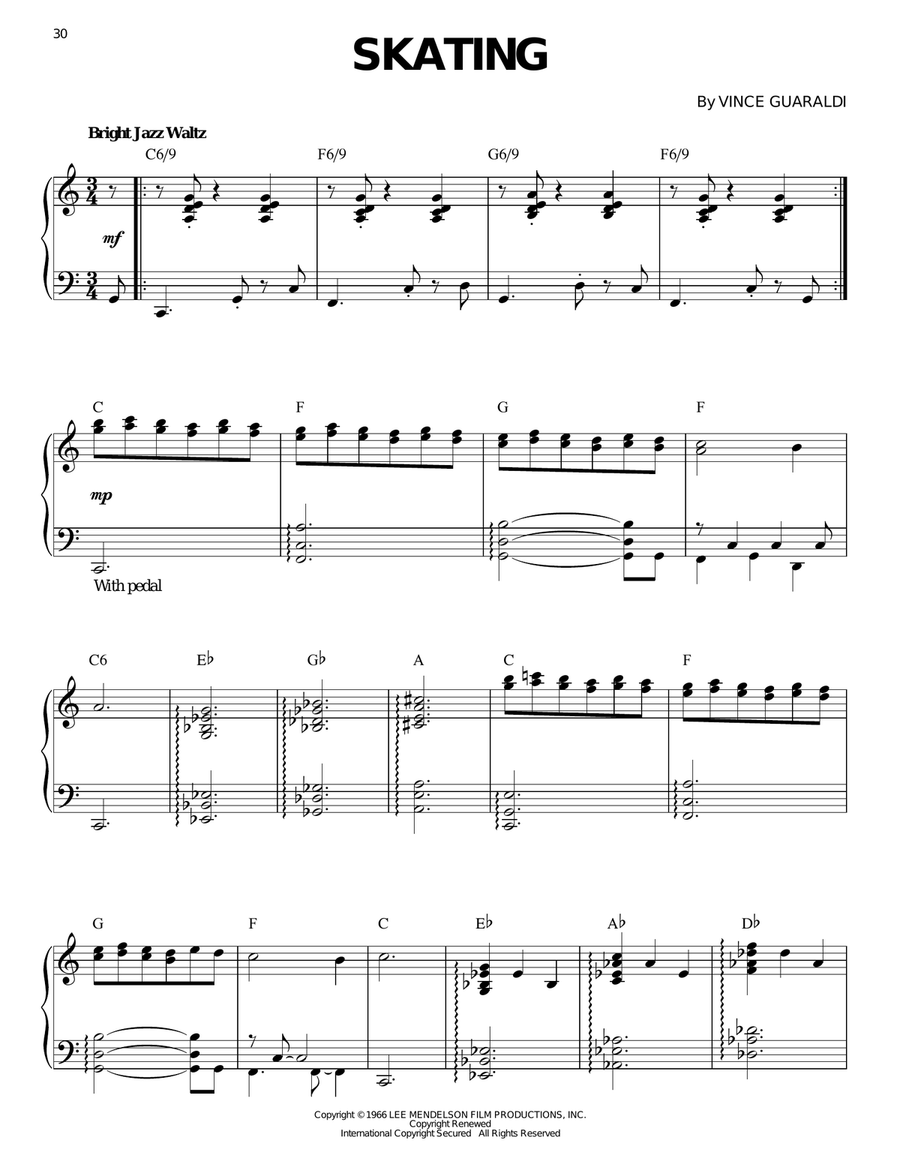 Skating Skating Piano Solo scores gallery preview page 1