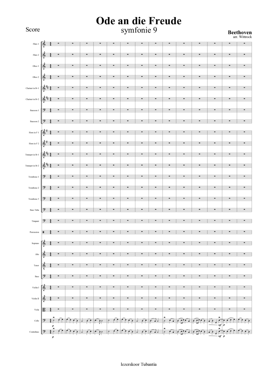 Ode an die Freude Full Orchestra scores gallery preview page 1