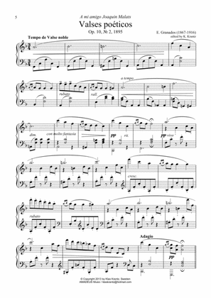 Valses poeticos Op. 10, No. 2 for piano solo