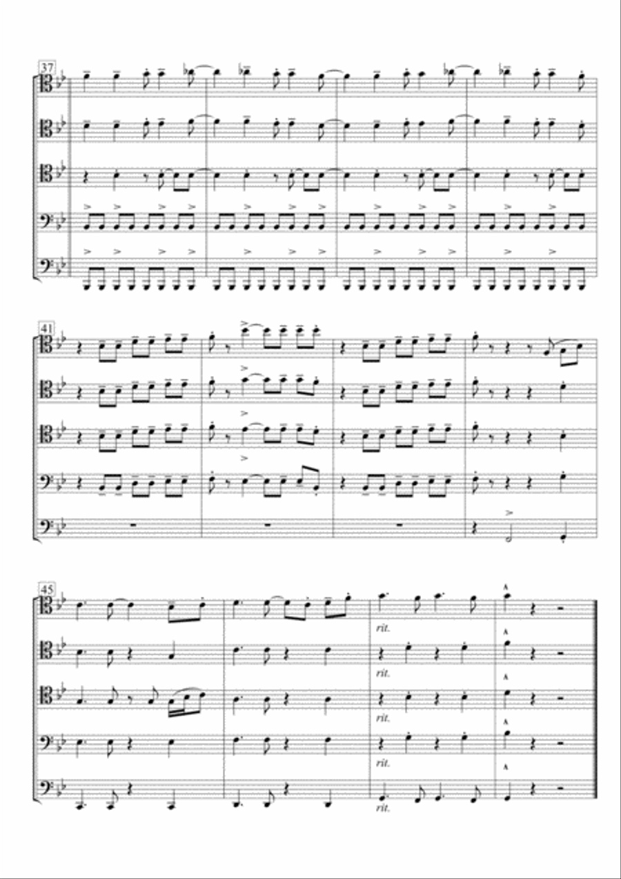 Mercy, Mercy, Mercy Mercy, Mercy, Mercy Brass Quintet scores gallery preview page 5