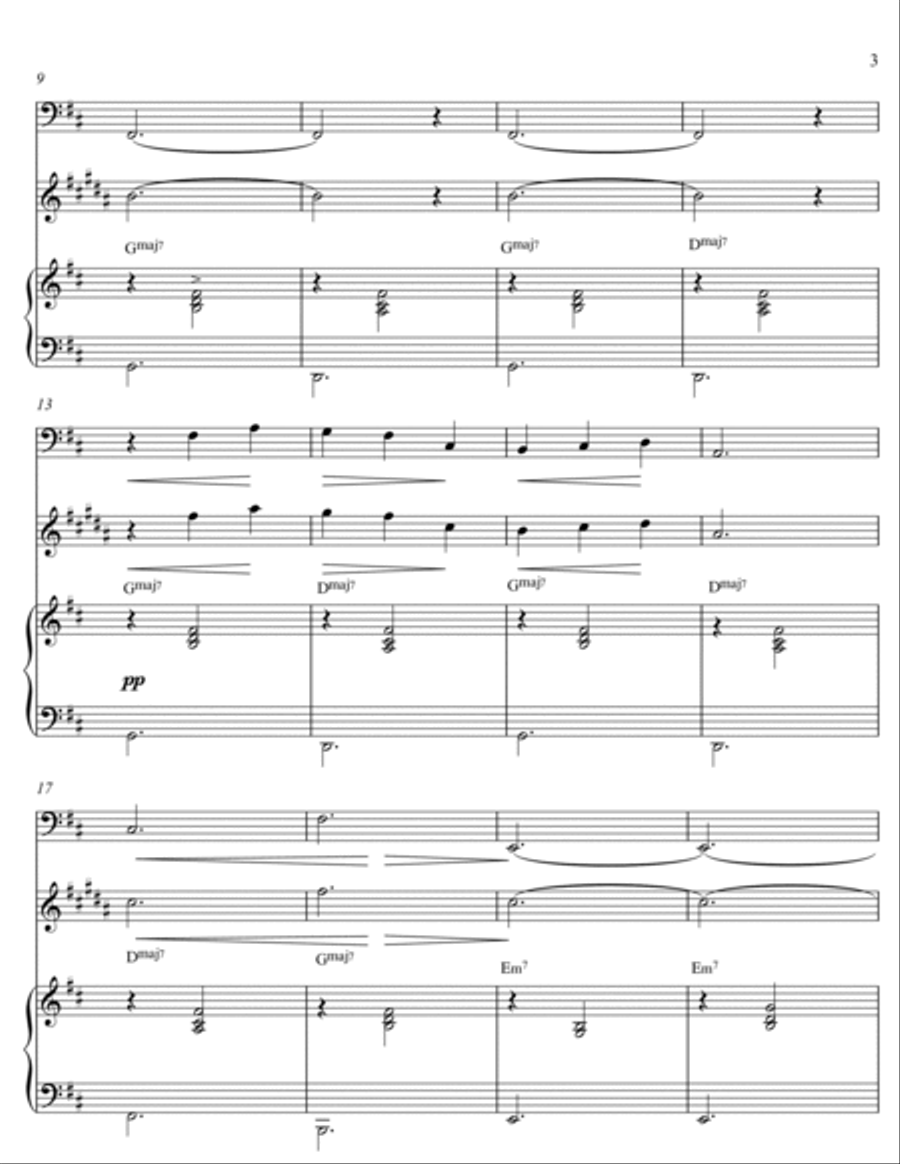 Erik Satie - Gymnopedie No 1(Trio Piano, Cello and Alto Sax) with chords Small Ensemble scores gallery preview page 3