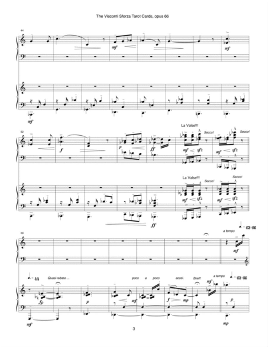 Visconti Sforza Tarot Cards, opus 66 ... Twenty Two Salon Pieces For Two Pianos (1996) 04 L'Imperatr 2 Pianos, 4-Hands scores gallery preview page 3