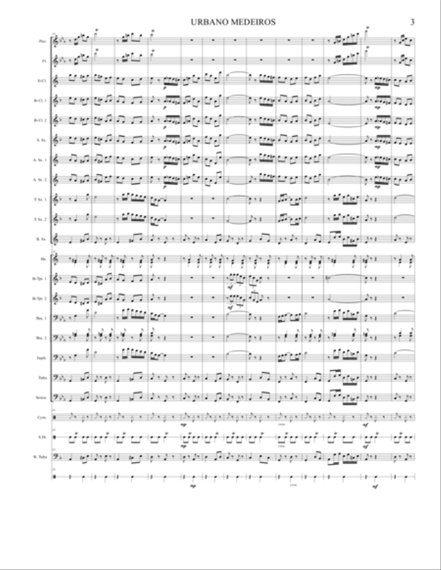 Urbano Medeiros (dobrado): arranjo para banda-de-música Marching Band scores gallery preview page 6