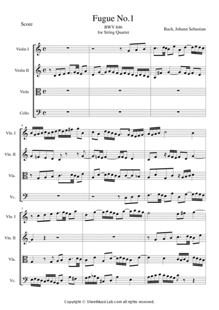 Fugue No.1 BWV 846