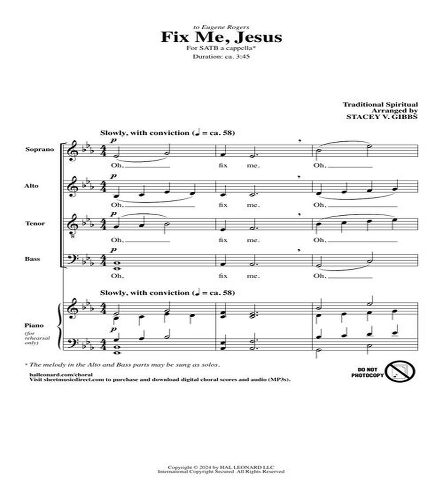 Fix Me, Jesus 4-Part scores gallery preview page 4