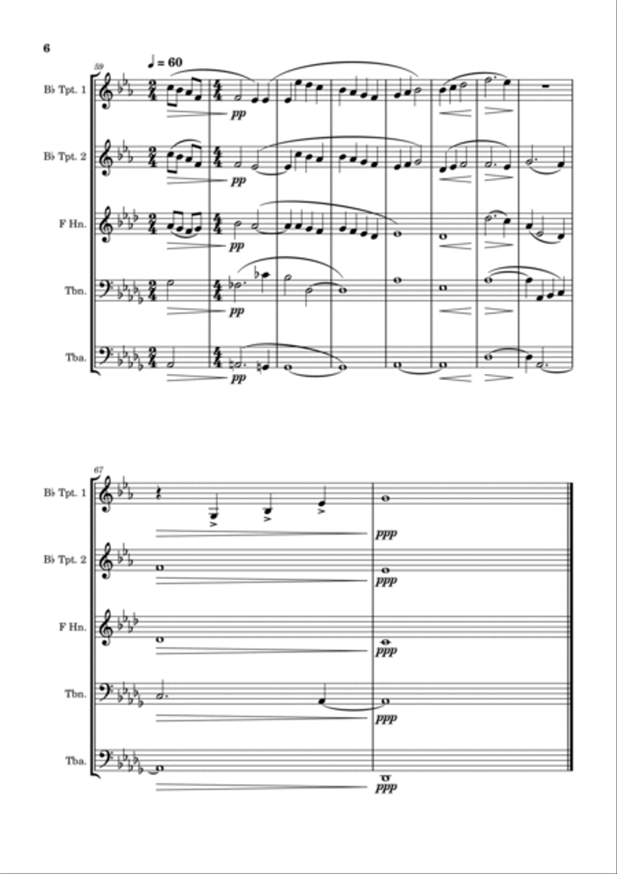 Movement Four from Mahler's Second Symphony - Brass Quintet Brass Quintet scores gallery preview page 6