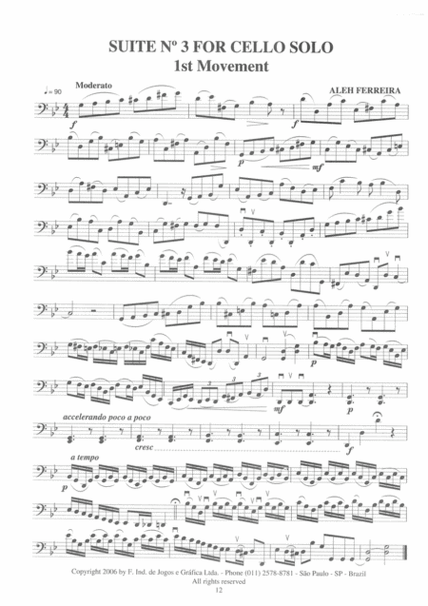 Suite No 3 for Cello Solo image number null