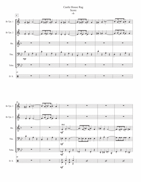 Castle House Rag by James Reese Europe for Brass Quintet image number null