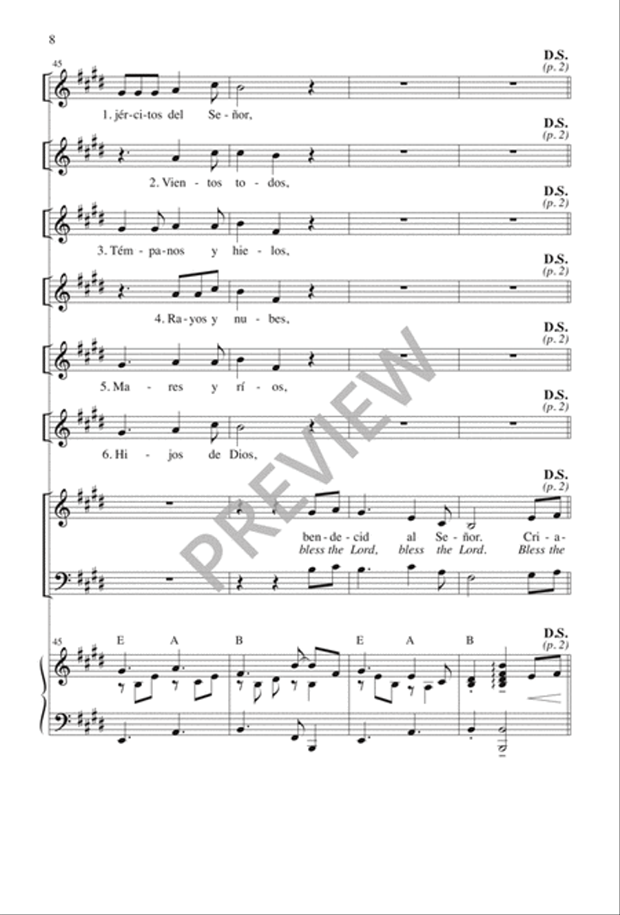 Cántico de Daniel / Canticle of Daniel 3-Part scores gallery preview page 9