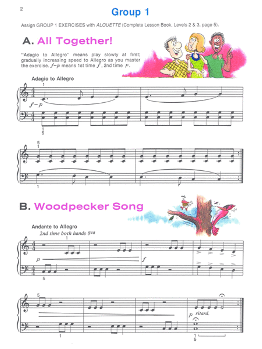Alfred's Basic Piano Library Technic Complete Piano Method scores gallery preview page 2