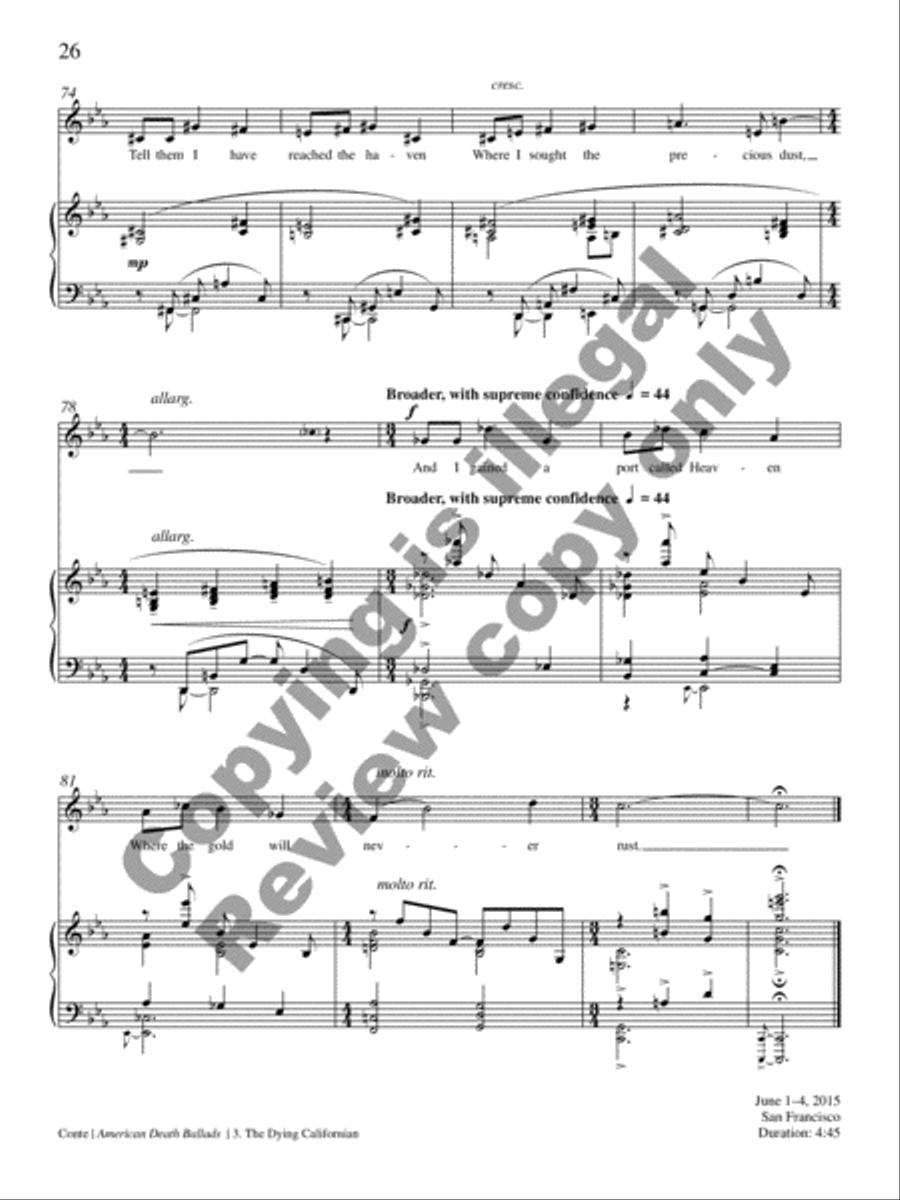 American Death Ballads (Piano/Vocal Score) Medium Voice scores gallery preview page 38