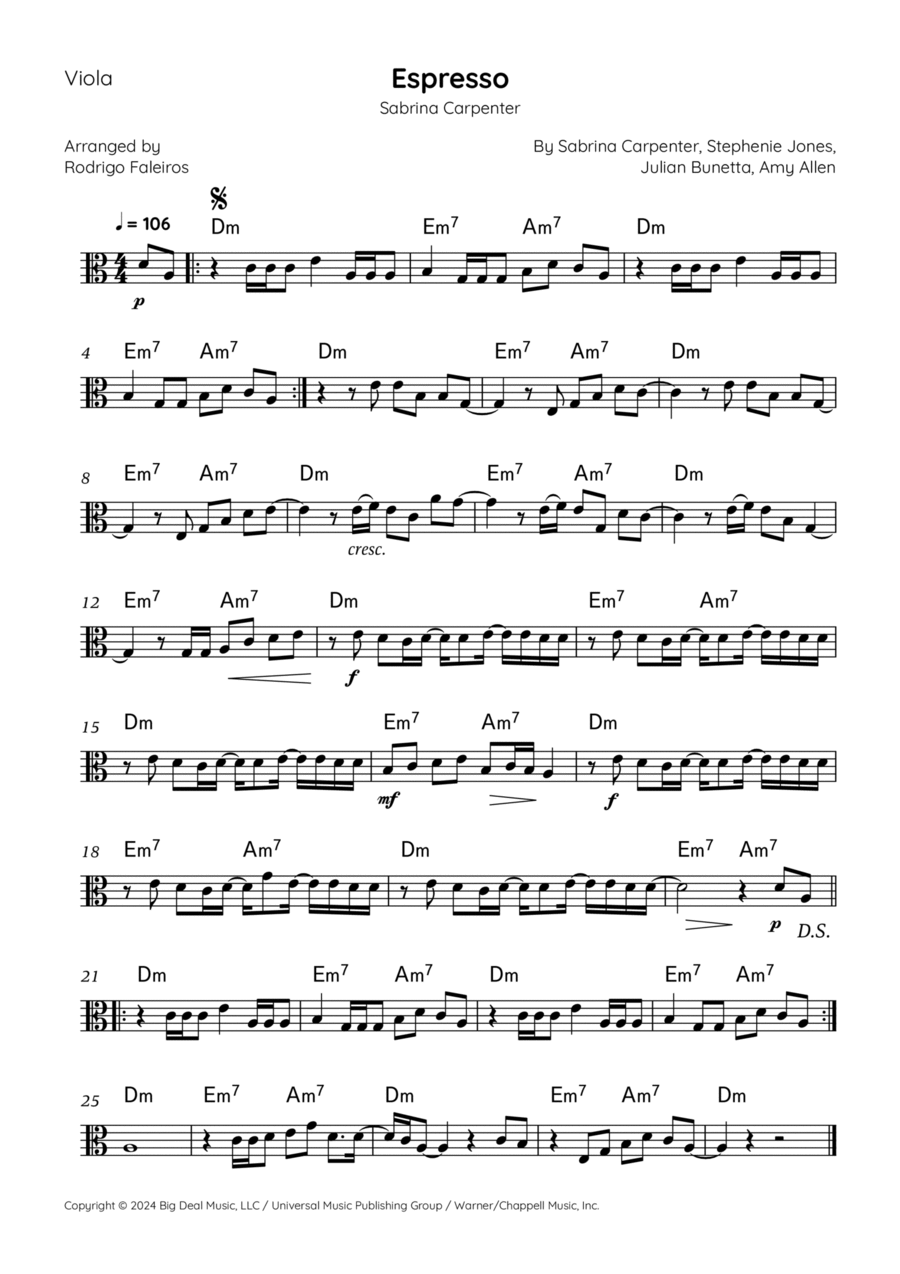 Espresso Viola Solo scores gallery preview page 1