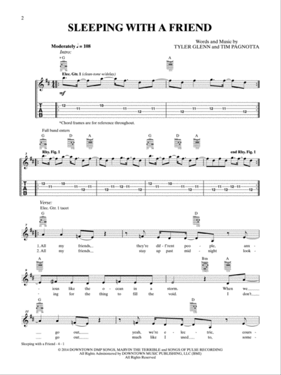 Sleeping With a Friend Electric Guitar scores gallery preview page 1