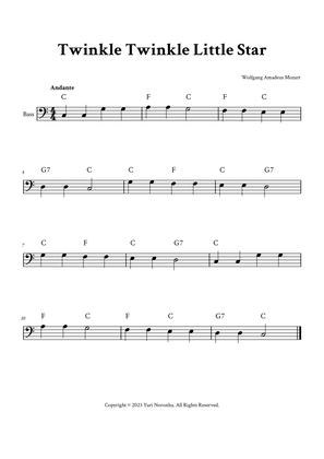 Book cover for Twinkle Twinkle Little Star - For Bass (C Major with Chords)