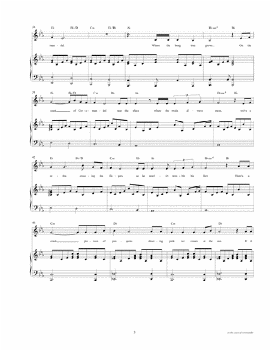 On The Coast Of Coromandel Voice scores gallery preview page 5