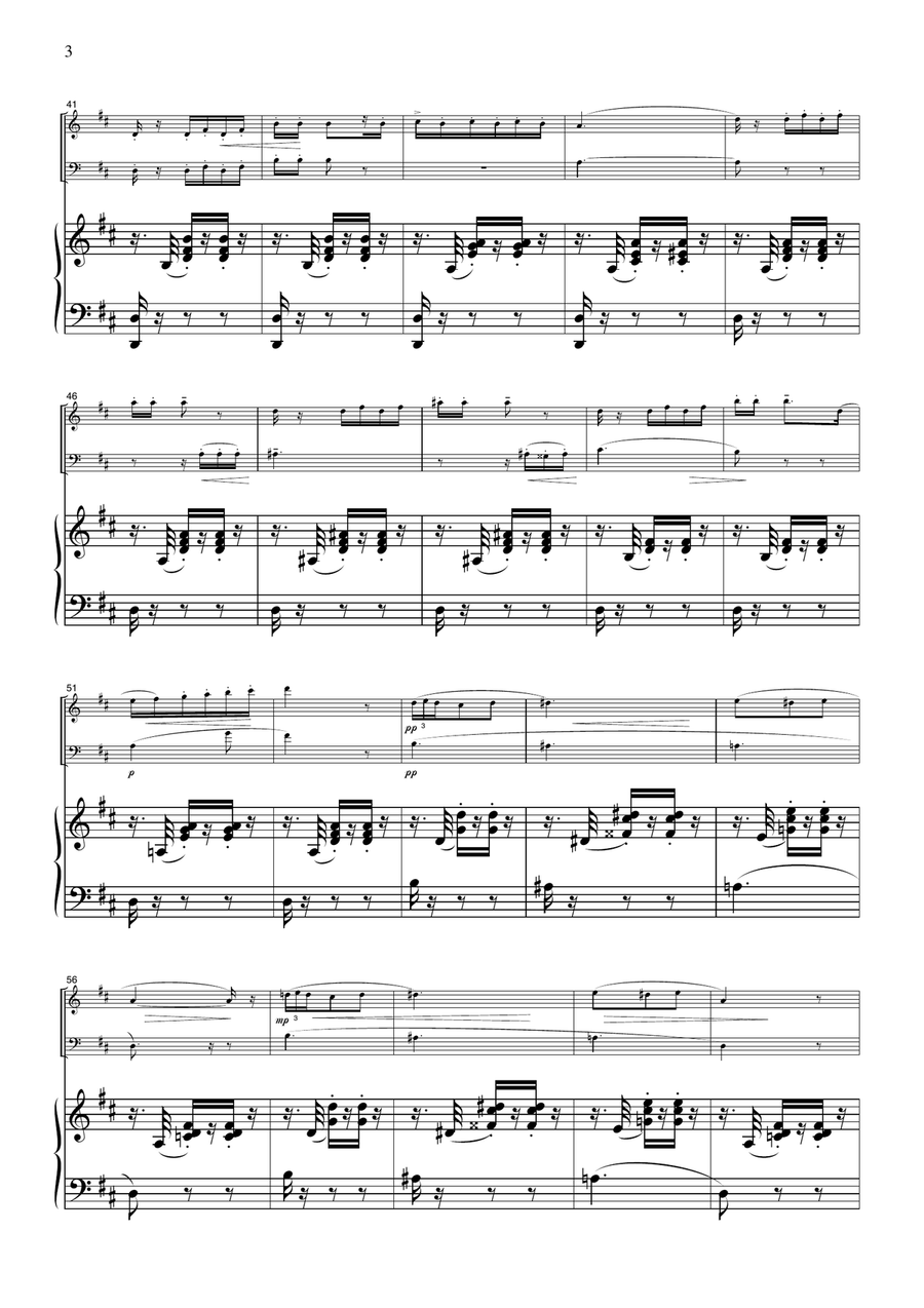 Bizet Seguidilla from Carmen, for piano trio, PB303 Piano Trio scores gallery preview page 3