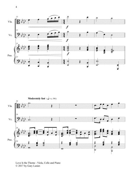 LOVE IS THE THEME (Trio – Viola, Cello & Piano with Score/Parts) image number null