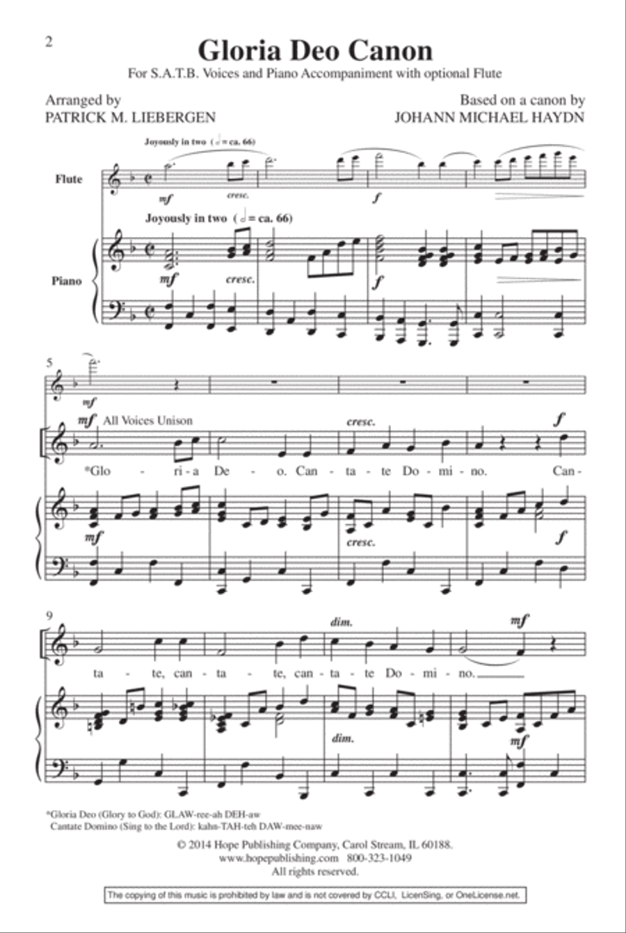 Gloria Deo Canon 4-Part scores gallery preview page 3
