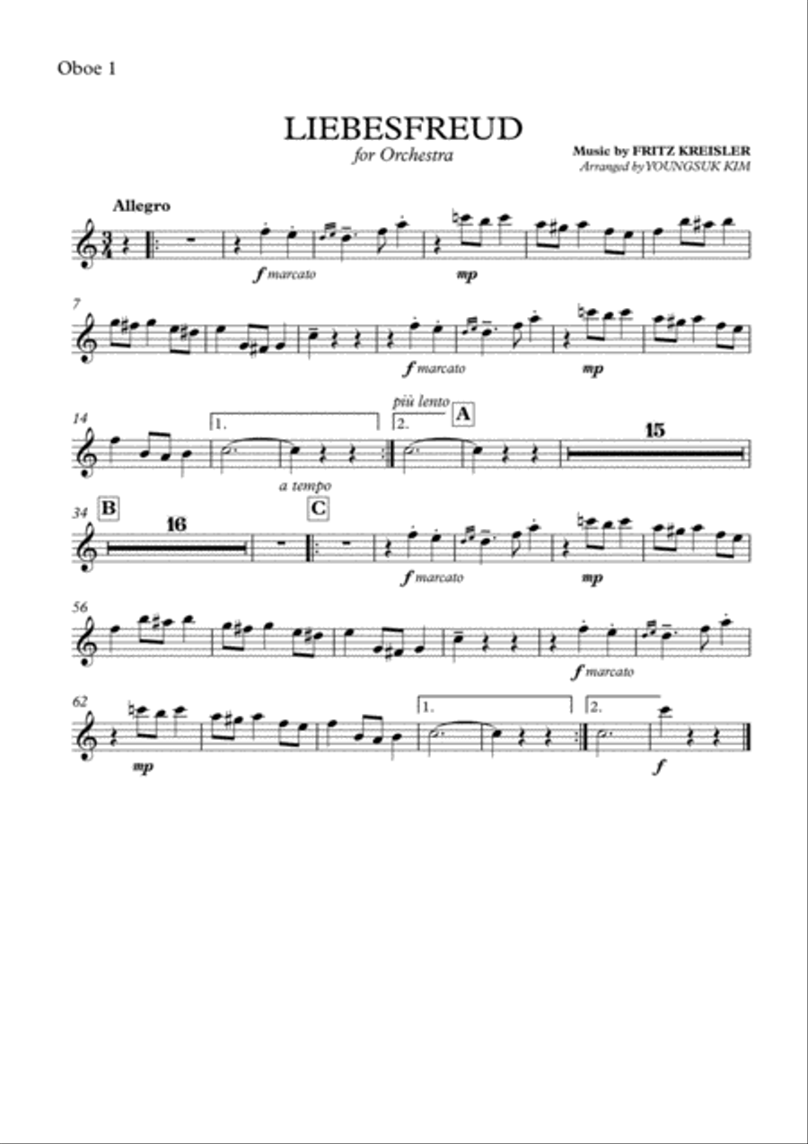 Kreisler: Liebesfreud (for Orchestra) complete parts Full Orchestra scores gallery preview page 4