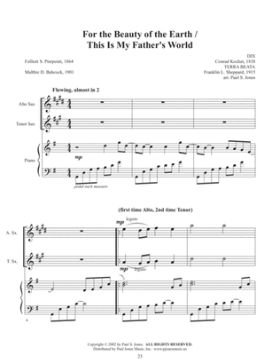 For the Beauty of the Earth/This Is My Father's World (Saxophone duet)