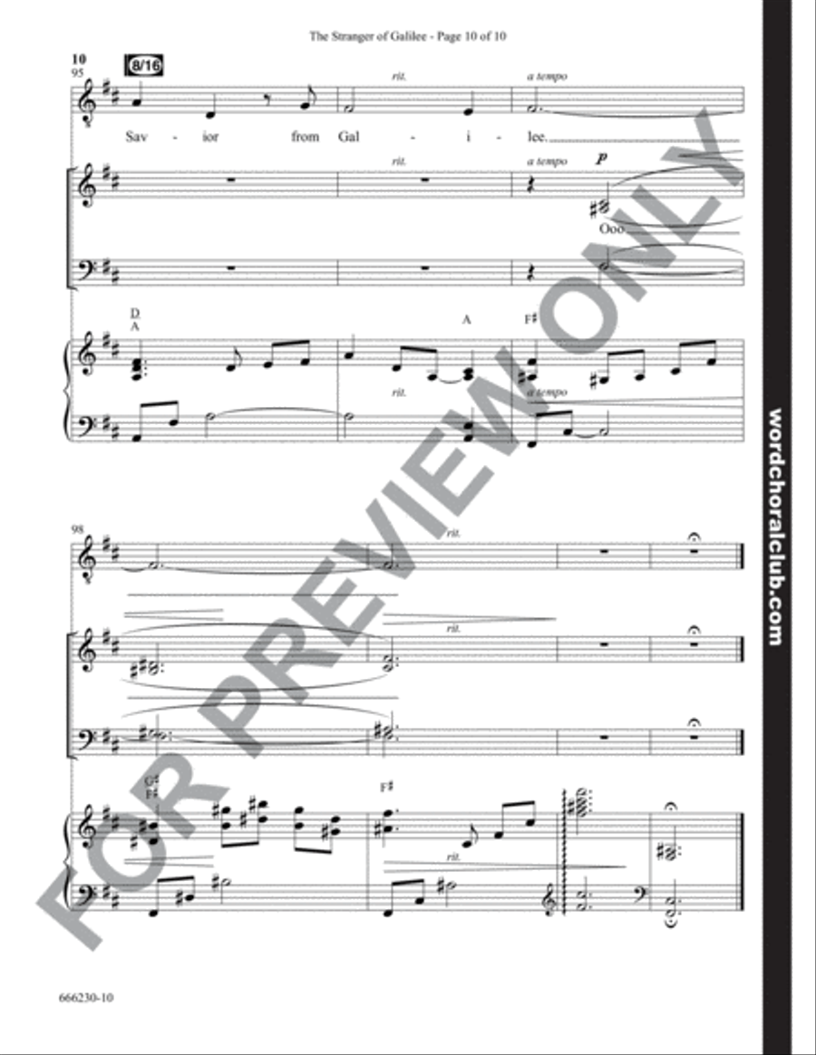 The Stranger of Galilee - Anthem 4-Part scores gallery preview page 10
