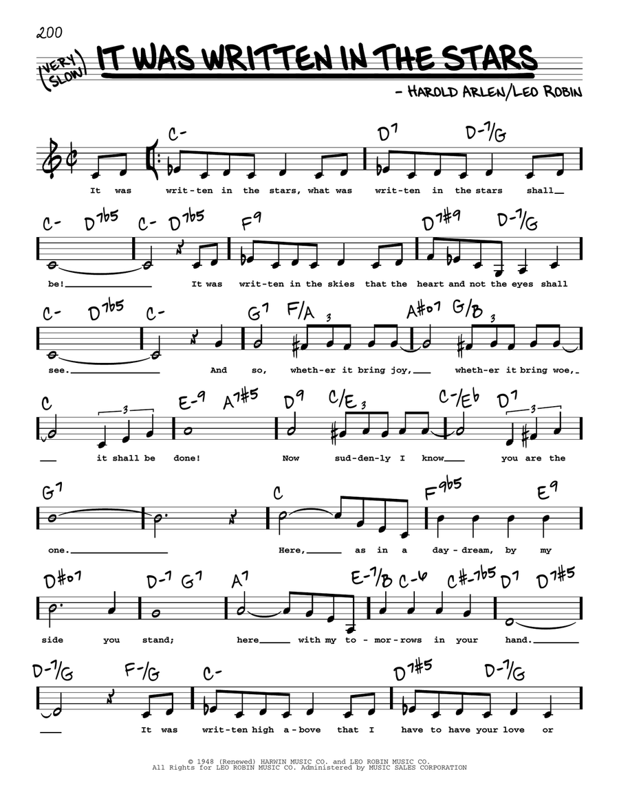 It Was Written In The Stars (Low Voice) Low Voice scores gallery preview page 1