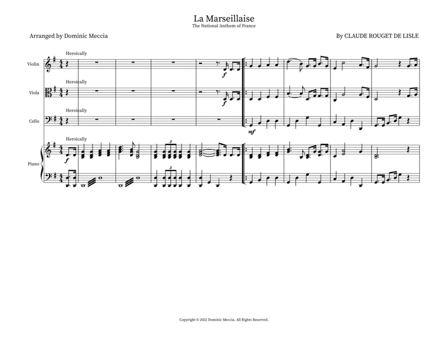 La Marseillaise Small Ensemble scores gallery preview page 1