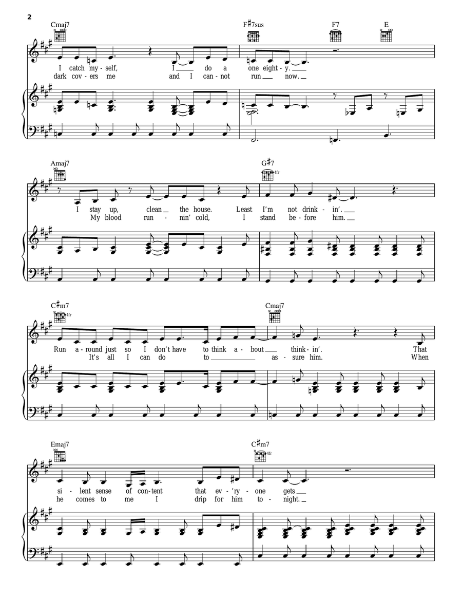 Wake Up Alone Piano, Vocal, Guitar scores gallery preview page 2