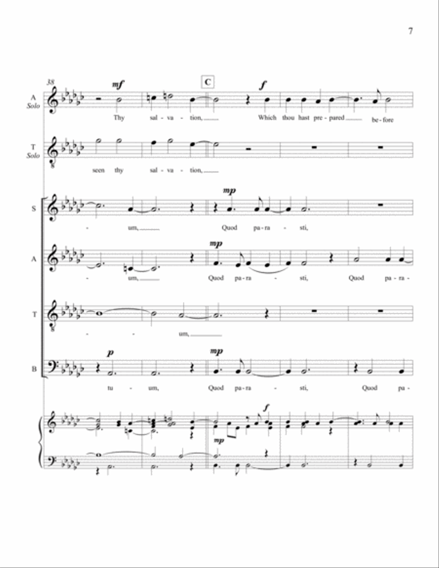 Nunc dimittis 4-Part scores gallery preview page 6