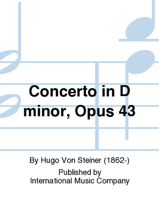 Book cover for Concerto In D Minor, Opus 43