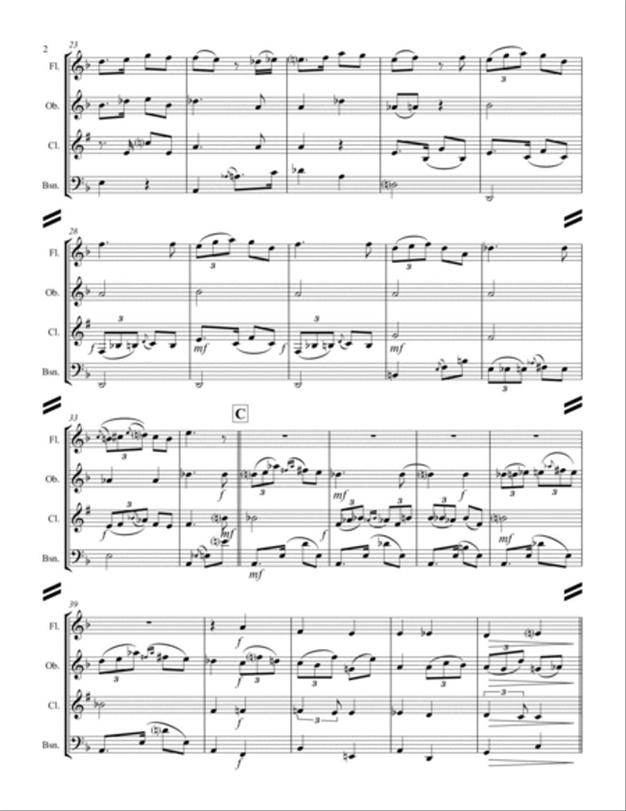 Albeniz - Espana Op.165 No. 2 Tango (for Woodwind Quartet) Woodwind Quartet scores gallery preview page 3