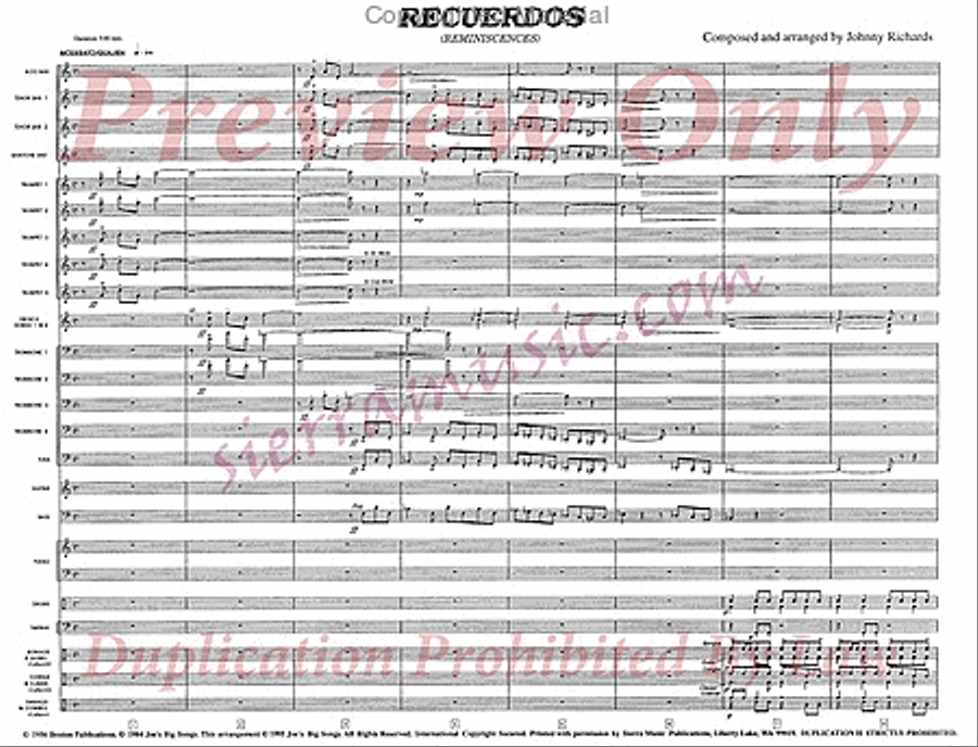 Recuerdos Jazz Ensemble scores gallery preview page 2